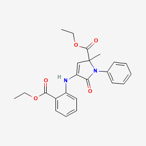 molecular formula C23H24N2O5 B5093779 ethyl 4-{[2-(ethoxycarbonyl)phenyl]amino}-2-methyl-5-oxo-1-phenyl-2,5-dihydro-1H-pyrrole-2-carboxylate 