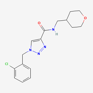 molecular formula C16H19ClN4O2 B5093783 1-(2-chlorobenzyl)-N-(tetrahydro-2H-pyran-4-ylmethyl)-1H-1,2,3-triazole-4-carboxamide 