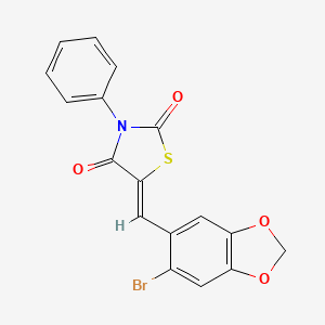 (5Z)-5-[(6-Bromo-2H-1,3-benzodioxol-5-YL)methylidene]-3-phenyl-1,3-thiazolidine-2,4-dione