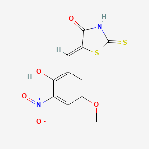 molecular formula C11H8N2O5S2 B5093802 5-(2-hydroxy-5-methoxy-3-nitrobenzylidene)-2-thioxo-1,3-thiazolidin-4-one 