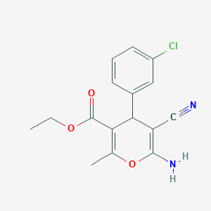 ethyl 6-amino-4-(3-chlorophenyl)-5-cyano-2-methyl-4H-pyran-3-carboxylate