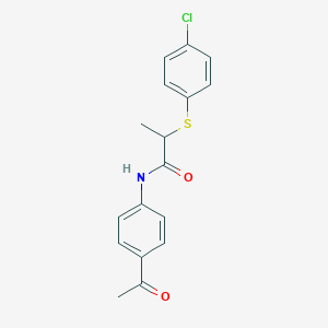 N-(4-acetylphenyl)-2-[(4-chlorophenyl)thio]propanamide