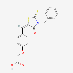 {4-[(3-benzyl-4-oxo-2-thioxo-1,3-thiazolidin-5-ylidene)methyl]phenoxy}acetic acid