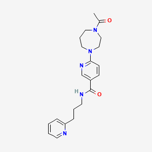 6-(4-acetyl-1,4-diazepan-1-yl)-N-[3-(2-pyridinyl)propyl]nicotinamide