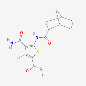 molecular formula C16H20N2O4S B5093897 methyl 4-(aminocarbonyl)-5-[(bicyclo[2.2.1]hept-2-ylcarbonyl)amino]-3-methyl-2-thiophenecarboxylate 