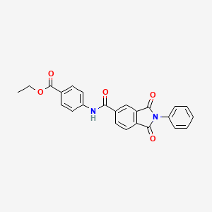 molecular formula C24H18N2O5 B5093905 ethyl 4-{[(1,3-dioxo-2-phenyl-2,3-dihydro-1H-isoindol-5-yl)carbonyl]amino}benzoate 