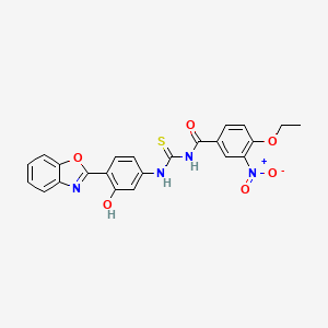 molecular formula C23H18N4O6S B5093907 N-{[4-(1,3-benzoxazol-2-yl)-3-hydroxyphenyl]carbamothioyl}-4-ethoxy-3-nitrobenzamide 