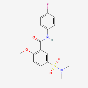 molecular formula C16H17FN2O4S B5093922 5-(dimethylsulfamoyl)-N-(4-fluorophenyl)-2-methoxybenzamide 