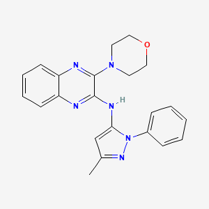 molecular formula C22H22N6O B5093937 N-(5-methyl-2-phenylpyrazol-3-yl)-3-morpholin-4-ylquinoxalin-2-amine 