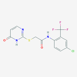 N-[4-chloro-2-(trifluoromethyl)phenyl]-2-[(6-oxo-1,6-dihydro-2-pyrimidinyl)thio]acetamide