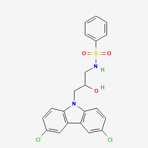 molecular formula C21H18Cl2N2O3S B5093969 N-[3-(3,6-Dichlorocarbazol-9-YL)-2-hydroxy-propyl]benzenesulfonamide CAS No. 5671-70-5