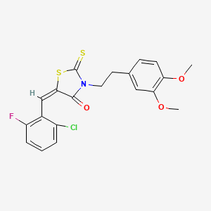 molecular formula C20H17ClFNO3S2 B5093978 (5E)-5-[(2-chloro-6-fluorophenyl)methylidene]-3-[2-(3,4-dimethoxyphenyl)ethyl]-2-sulfanylidene-1,3-thiazolidin-4-one 