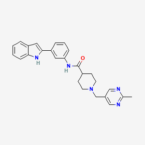 N-[3-(1H-indol-2-yl)phenyl]-1-[(2-methyl-5-pyrimidinyl)methyl]-4-piperidinecarboxamide