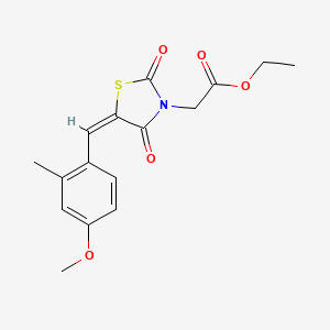 ethyl 2-[(5E)-5-[(4-methoxy-2-methylphenyl)methylidene]-2,4-dioxo-1,3-thiazolidin-3-yl]acetate