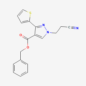 molecular formula C18H15N3O2S B5094012 benzyl 1-(2-cyanoethyl)-3-(2-thienyl)-1H-pyrazole-4-carboxylate 