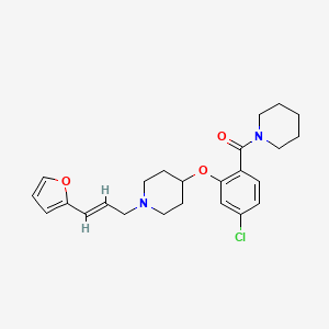 molecular formula C24H29ClN2O3 B5094030 4-[5-chloro-2-(1-piperidinylcarbonyl)phenoxy]-1-[(2E)-3-(2-furyl)-2-propen-1-yl]piperidine 