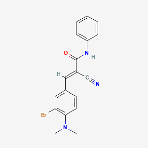 molecular formula C18H16BrN3O B5094032 (E)-3-[3-bromo-4-(dimethylamino)phenyl]-2-cyano-N-phenylprop-2-enamide 