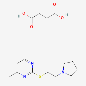 butanedioic acid;4,6-dimethyl-2-(2-pyrrolidin-1-ylethylsulfanyl)pyrimidine