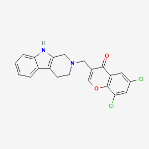 6,8-Dichloro-3-(1,3,4,9-tetrahydropyrido[3,4-b]indol-2-ylmethyl)chromen-4-one