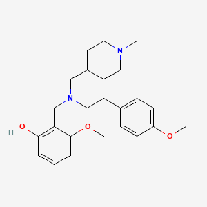 molecular formula C24H34N2O3 B5094145 3-methoxy-2-({[2-(4-methoxyphenyl)ethyl][(1-methyl-4-piperidinyl)methyl]amino}methyl)phenol 