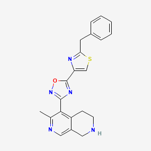 molecular formula C21H19N5OS B5094147 5-(2-Benzyl-1,3-thiazol-4-yl)-3-(3-methyl-5,6,7,8-tetrahydro-2,7-naphthyridin-4-yl)-1,2,4-oxadiazole 