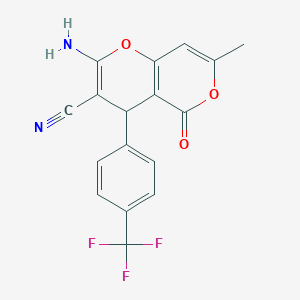 molecular formula C17H11F3N2O3 B5094166 2-Amino-7-methyl-5-oxo-4-(4-(trifluoromethyl)phenyl)-4,5-dihydropyrano[4,3-b]pyran-3-carbonitrile 