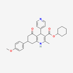 Cyclohexyl 7-(4-methoxyphenyl)-2-methyl-5-oxo-4-(pyridin-4-yl)-1,4,5,6,7,8-hexahydroquinoline-3-carboxylate