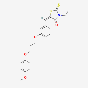 (5E)-3-ethyl-5-[[3-[3-(4-methoxyphenoxy)propoxy]phenyl]methylidene]-2-sulfanylidene-1,3-thiazolidin-4-one