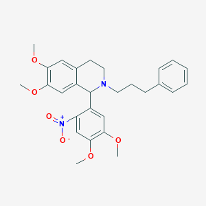 1-(4,5-dimethoxy-2-nitrophenyl)-6,7-dimethoxy-2-(3-phenylpropyl)-1,2,3,4-tetrahydroisoquinoline