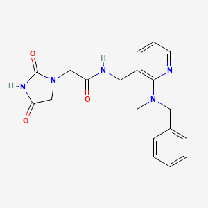 molecular formula C19H21N5O3 B5094236 N-({2-[benzyl(methyl)amino]-3-pyridinyl}methyl)-2-(2,4-dioxo-1-imidazolidinyl)acetamide 