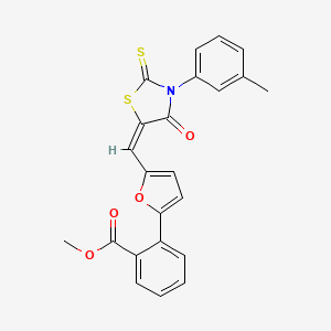 molecular formula C23H17NO4S2 B5094265 methyl 2-(5-{[3-(3-methylphenyl)-4-oxo-2-thioxo-1,3-thiazolidin-5-ylidene]methyl}-2-furyl)benzoate 