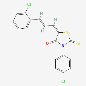 molecular formula C18H11Cl2NOS2 B5094273 3-(4-chlorophenyl)-5-[3-(2-chlorophenyl)-2-propen-1-ylidene]-2-thioxo-1,3-thiazolidin-4-one 