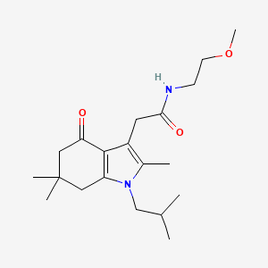 2-(1-isobutyl-2,6,6-trimethyl-4-oxo-4,5,6,7-tetrahydro-1H-indol-3-yl)-N-(2-methoxyethyl)acetamide