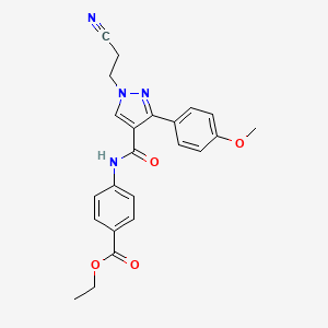 Ethyl 4-[[1-(2-cyanoethyl)-3-(4-methoxyphenyl)pyrazole-4-carbonyl]amino]benzoate