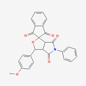 1-(4-methoxyphenyl)-5-phenylspiro[3a,6a-dihydro-1H-furo[3,4-c]pyrrole-3,2'-indene]-1',3',4,6-tetrone