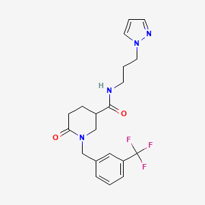 6-oxo-N-[3-(1H-pyrazol-1-yl)propyl]-1-[3-(trifluoromethyl)benzyl]-3-piperidinecarboxamide