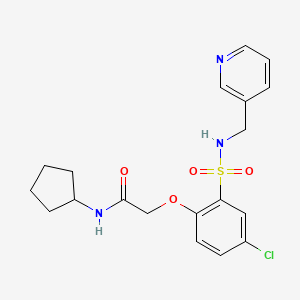 molecular formula C19H22ClN3O4S B5094411 2-[4-chloro-2-(pyridin-3-ylmethylsulfamoyl)phenoxy]-N-cyclopentylacetamide 