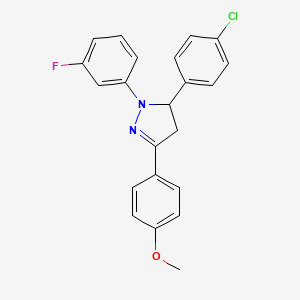 5-(4-chlorophenyl)-1-(3-fluorophenyl)-3-(4-methoxyphenyl)-4,5-dihydro-1H-pyrazole