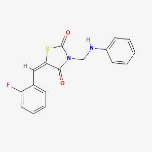 (5E)-5-[(2-Fluorophenyl)methylidene]-3-[(phenylamino)methyl]-1,3-thiazolidine-2,4-dione