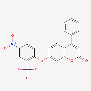 7-[4-nitro-2-(trifluoromethyl)phenoxy]-4-phenyl-2H-chromen-2-one