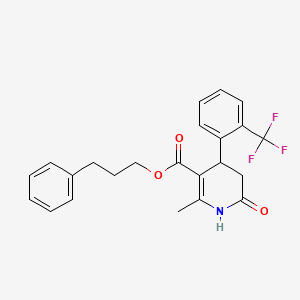 3-Phenylpropyl 2-methyl-6-oxo-4-[2-(trifluoromethyl)phenyl]-1,4,5,6-tetrahydropyridine-3-carboxylate