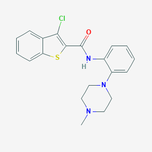 molecular formula C20H20ClN3OS B509445 3-chloro-N-[2-(4-methyl-1-piperazinyl)phenyl]-1-benzothiophene-2-carboxamide CAS No. 831199-23-6
