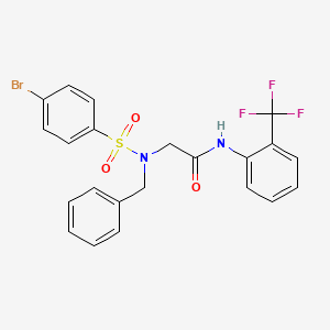 molecular formula C22H18BrF3N2O3S B5094456 2-(N-BENZYL4-BROMOBENZENESULFONAMIDO)-N-[2-(TRIFLUOROMETHYL)PHENYL]ACETAMIDE 