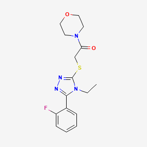 molecular formula C16H19FN4O2S B5094486 4-({[4-ethyl-5-(2-fluorophenyl)-4H-1,2,4-triazol-3-yl]thio}acetyl)morpholine 