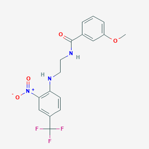 molecular formula C17H16F3N3O4 B5094489 3-methoxy-N-[2-[2-nitro-4-(trifluoromethyl)anilino]ethyl]benzamide 