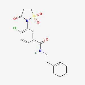 4-chloro-N-[2-(1-cyclohexen-1-yl)ethyl]-3-(1,1-dioxido-3-oxo-2-isothiazolidinyl)benzamide