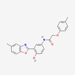 N-[4-hydroxy-3-(5-methyl-1,3-benzoxazol-2-yl)phenyl]-2-(4-methylphenoxy)acetamide