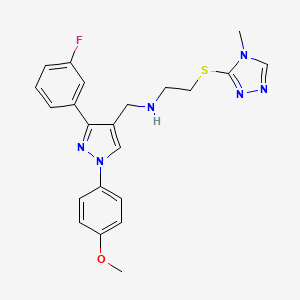 N-{[3-(3-fluorophenyl)-1-(4-methoxyphenyl)-1H-pyrazol-4-yl]methyl}-2-[(4-methyl-4H-1,2,4-triazol-3-yl)thio]ethanamine