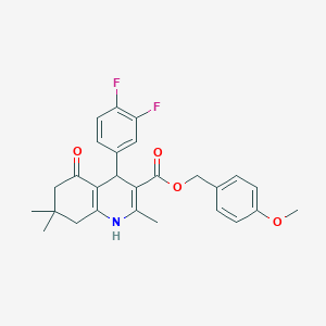 4-Methoxybenzyl 4-(3,4-difluorophenyl)-2,7,7-trimethyl-5-oxo-1,4,5,6,7,8-hexahydroquinoline-3-carboxylate