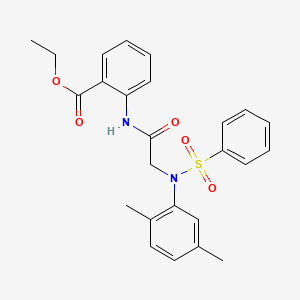 ethyl 2-{[N-(2,5-dimethylphenyl)-N-(phenylsulfonyl)glycyl]amino}benzoate